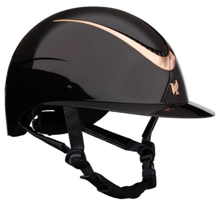 Black/Rose Gold Ellipse Alina Wide Peak Hat