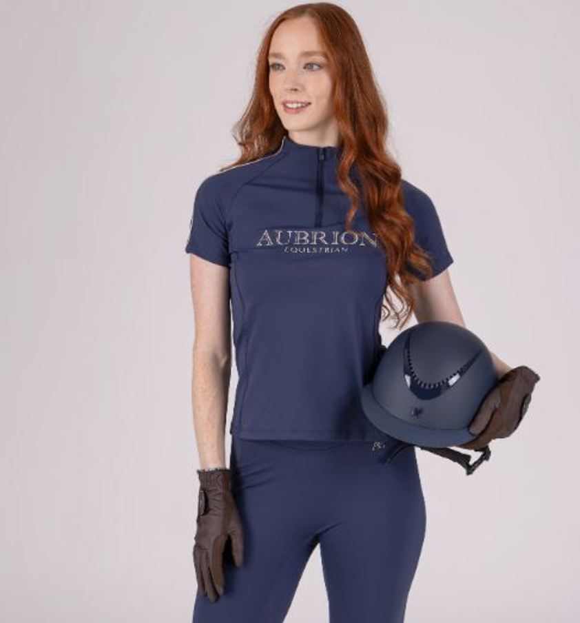 Midnight Aubrion Equestrian Short Sleeve Base Layer