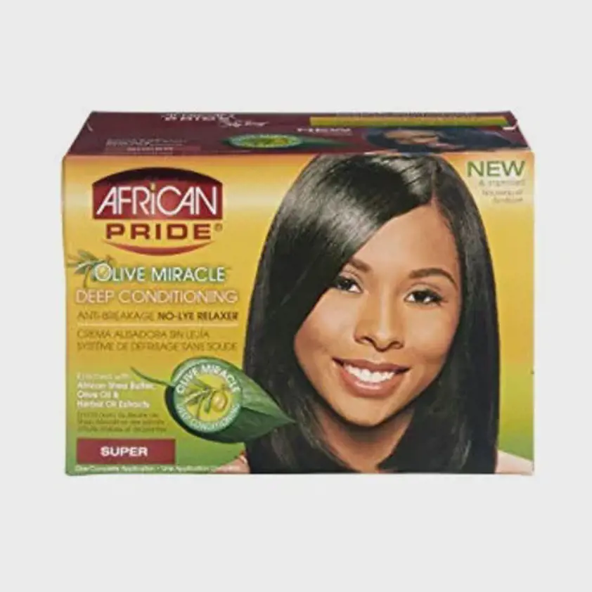 African Pride Olive Miracle Deep Conditioning No-Lye Relaxer - Super
