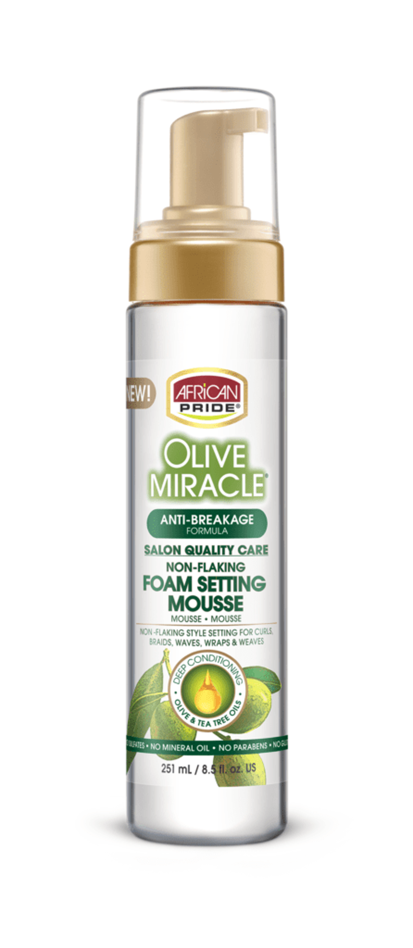 AFRICAN PRIDE OLIVE MIRACLEANTI BREAKAGE FOAM SETTING MOUSSE