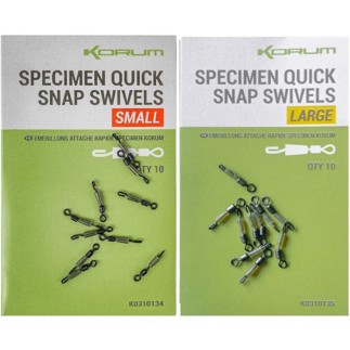 Large Korum Specimen Quick Snap Swivels