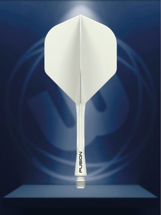 Winmau Fusion Integrated Flight & Shaft  Medium Solid white