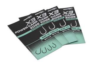 10 Matrix X3 Power Carp Edge Hooks Barbless Spade