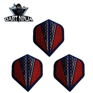 Dart Ninja Premium Dart Flight Set VV Dimple Red-Blue