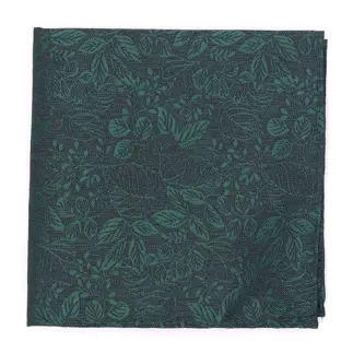 Bottle Green Mix and Match Textured Floral Hankie