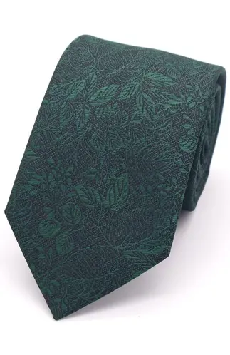 Bottle Green Mix and Match Textured Floral Tie