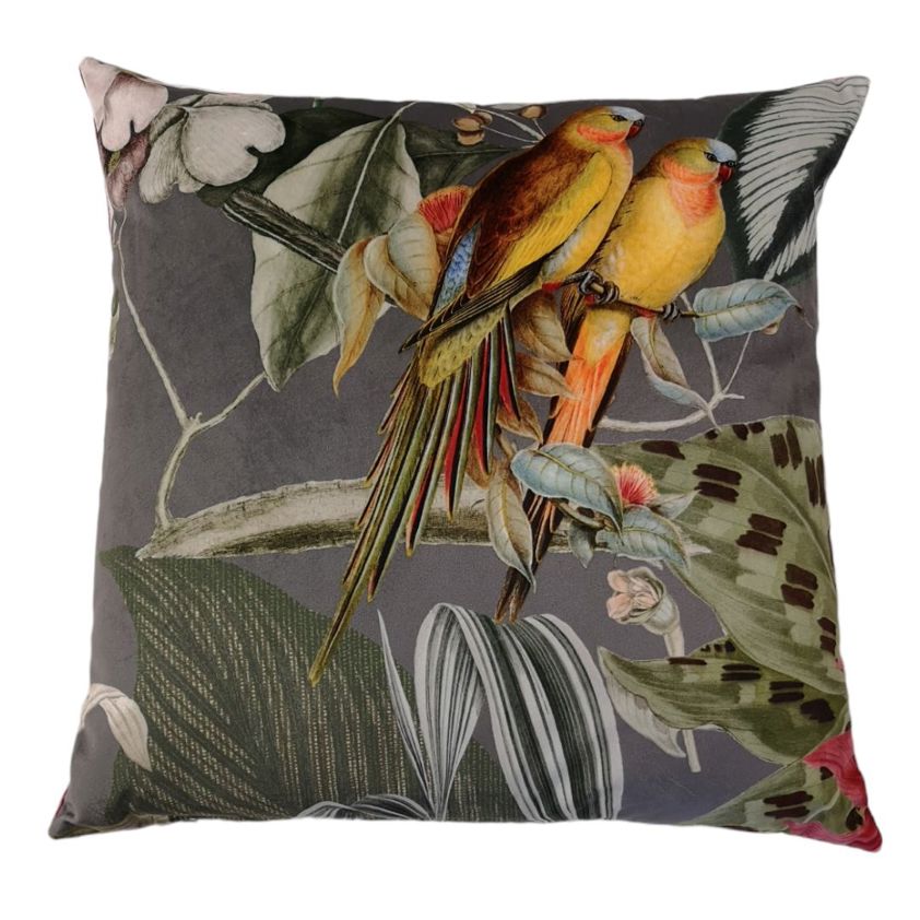 Birds Caribbean Reversible Velvet Cushion