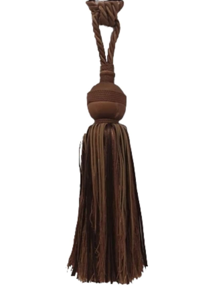 Tan and Brown Large Tassel Tie Backs