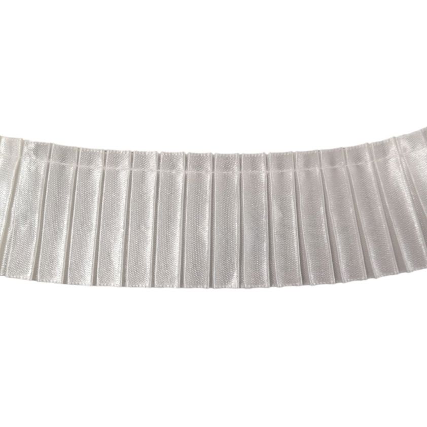 White Satin Pleated Trimmings - 30mm