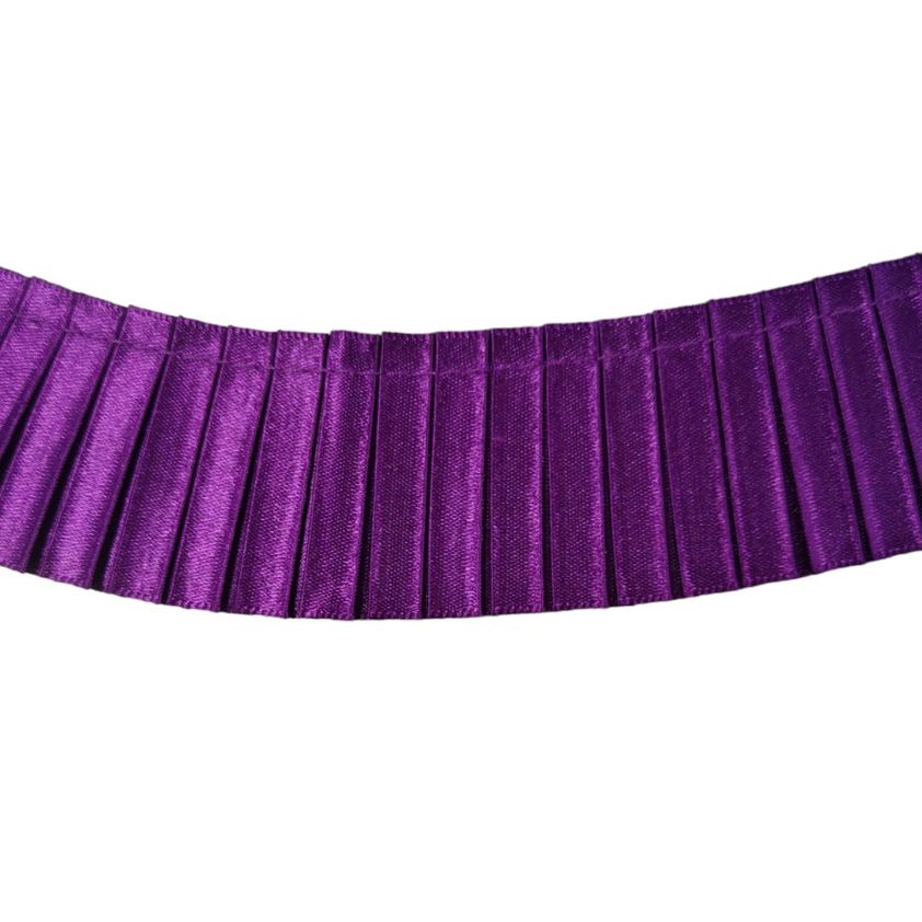 Purple Satin Pleated Trimmings - 30mm