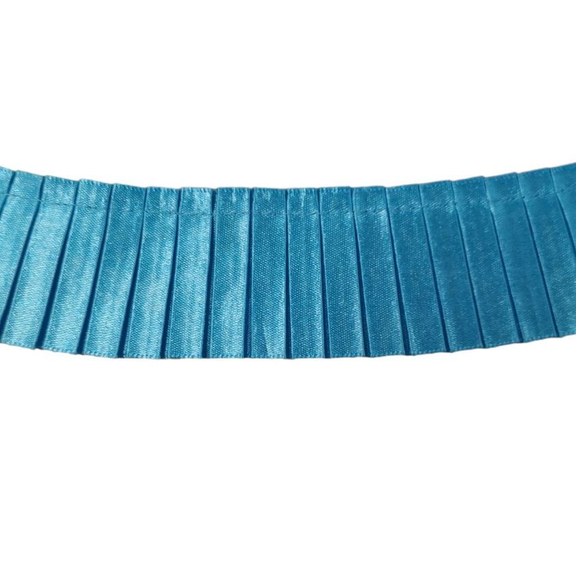 Blue Satin Pleated Trimmings - 30mm