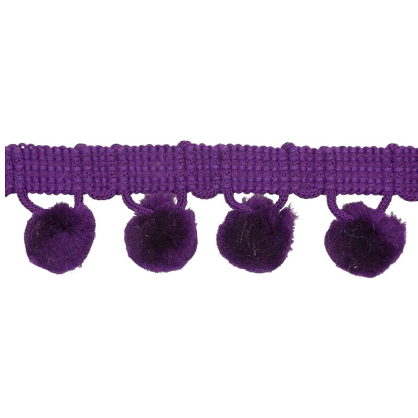 Purple Pom Pom Trimmings - 30mm