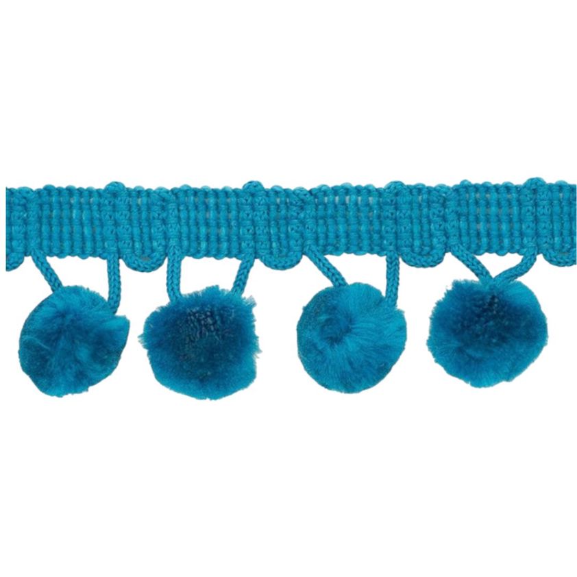 Turquoise Pom Pom Trimmings - 30mm