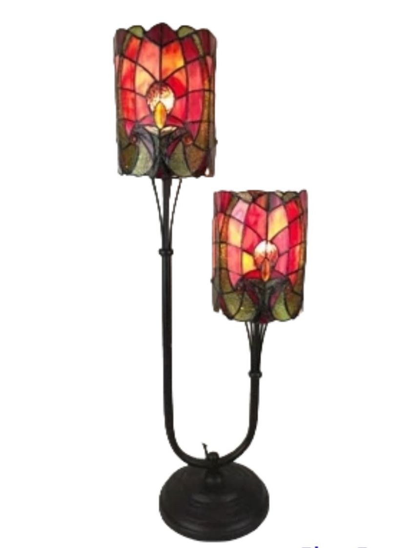 twin stem tiffany lamp