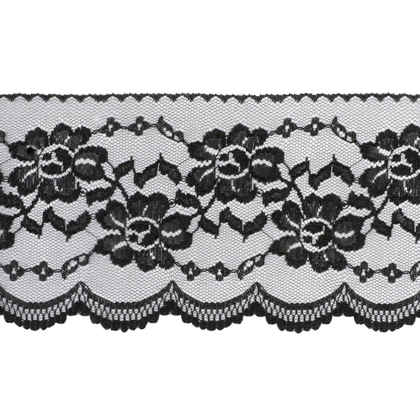 Black Black & White Lace - Trim