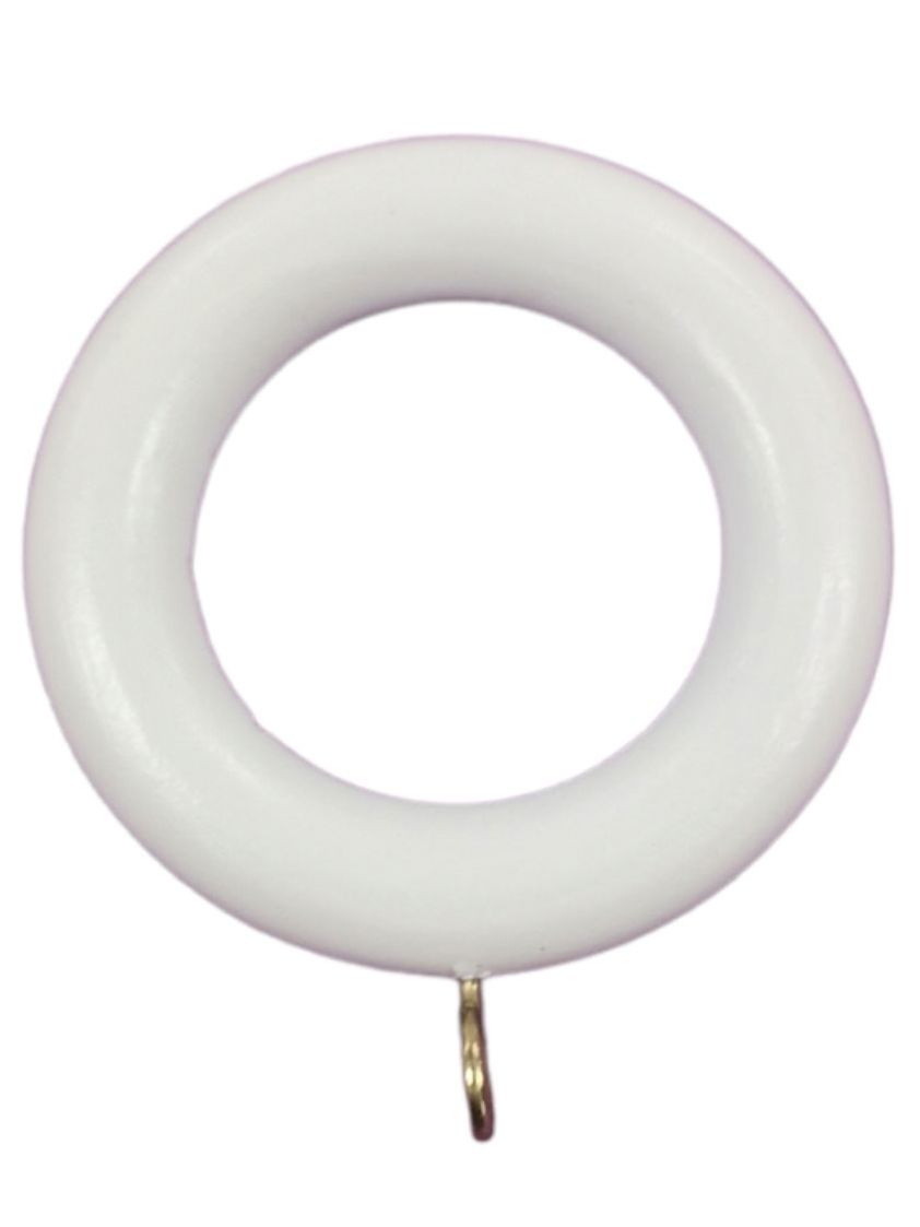 White Standard Wooden Curtain Rings 28mm