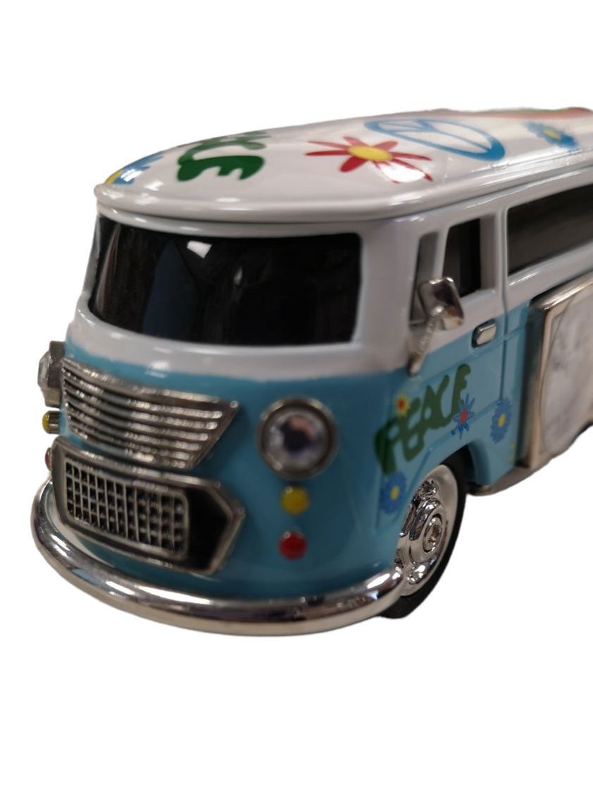 Blue Miniature Clock Camper Van