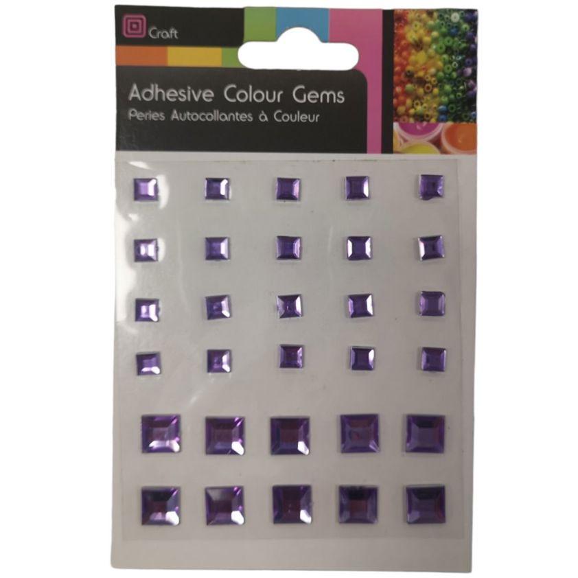 Adhesive Colour Gems - Purple