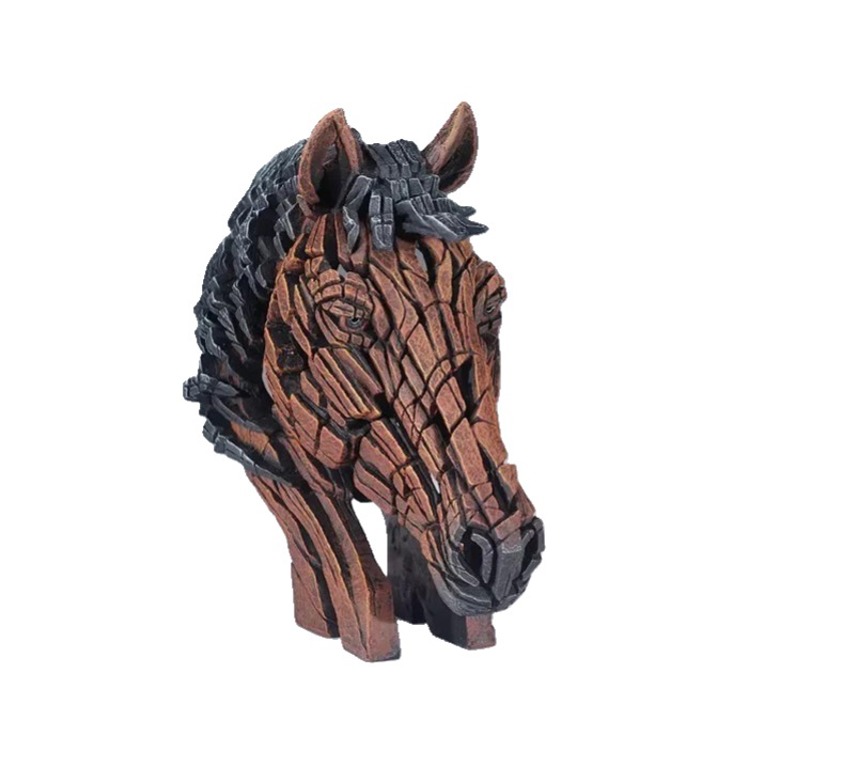 Bay Horse Bust Miniature Edge Sculpture Animal Figurine