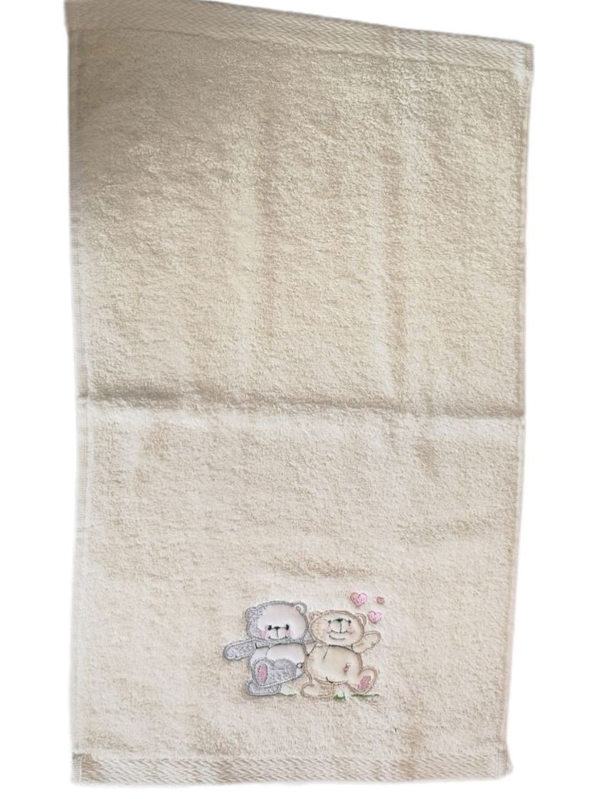 Teddy Bear Hand Towel - Cream