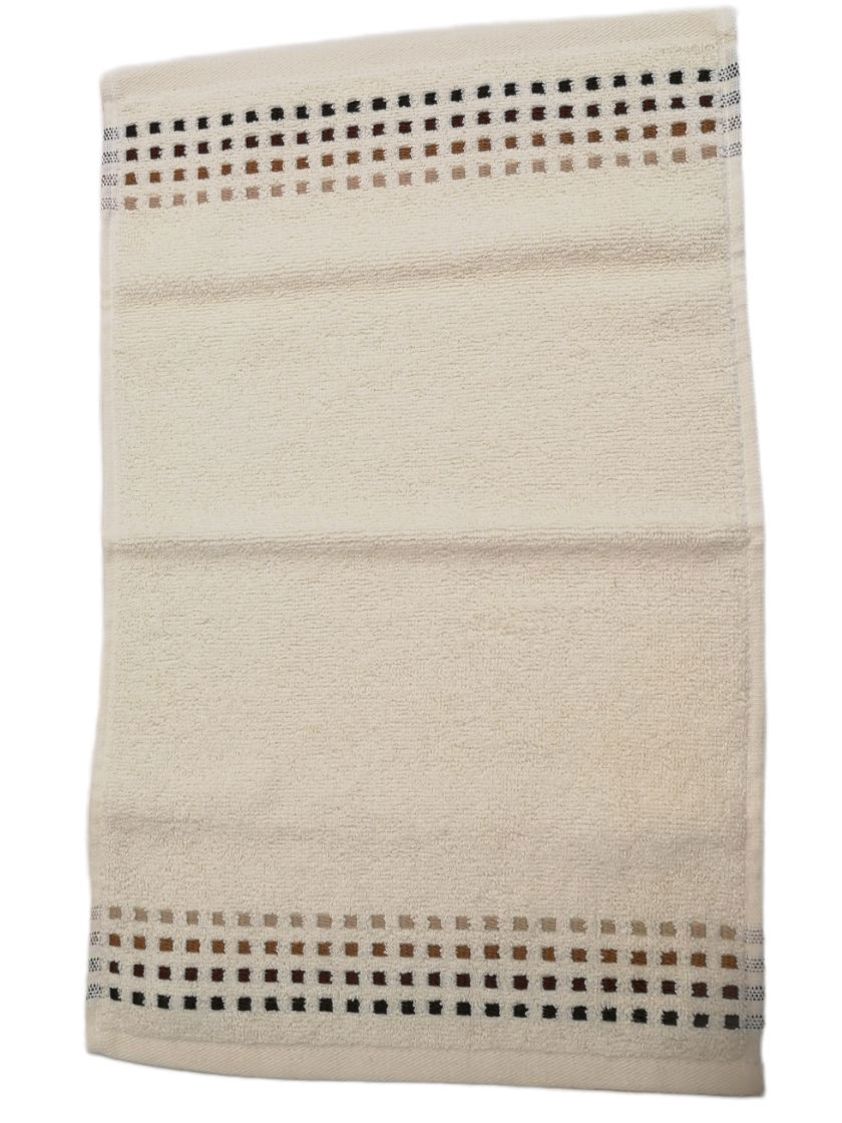 Cream/Brown Tone Squares Guest Towels