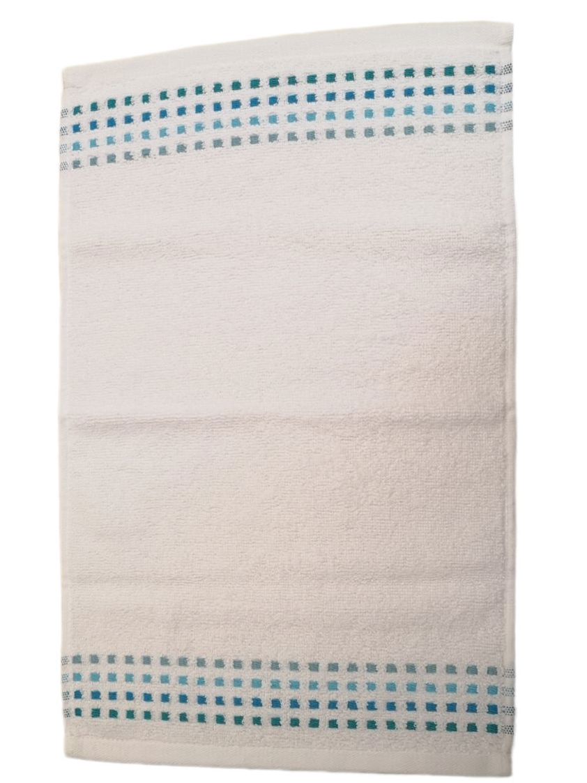 White/Blue Tone Squares Guest Towels