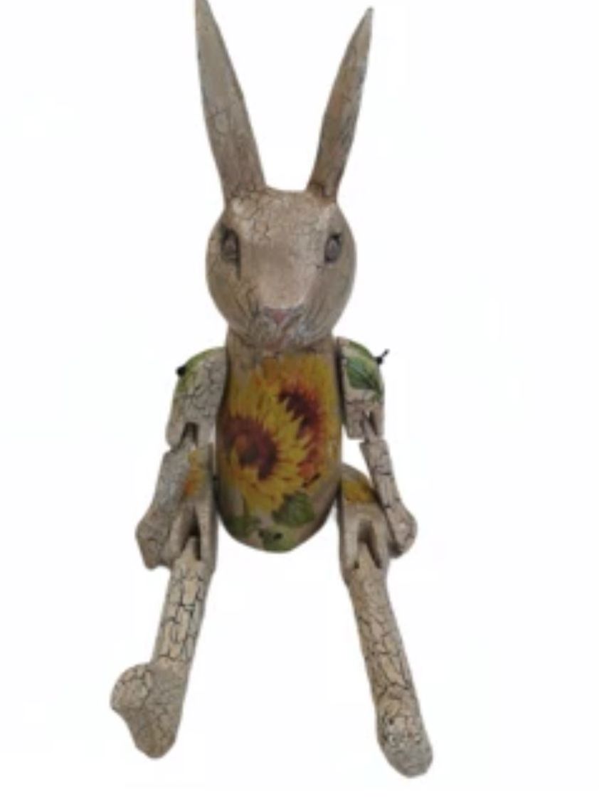 Decoupage Crackle Shelf Rabbit - 50cm