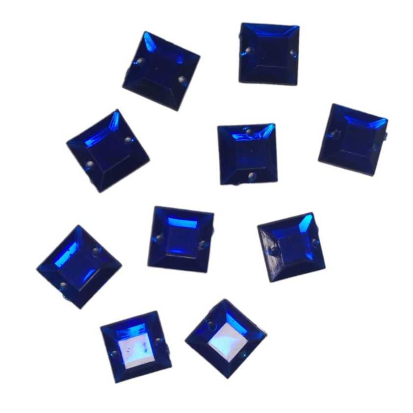 Royle Blue Glass Sew On Jewels - Pack Of 10