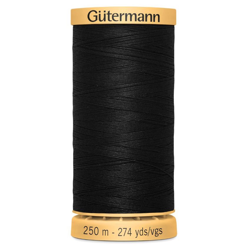 Natural Cotton Thread Black (250m)