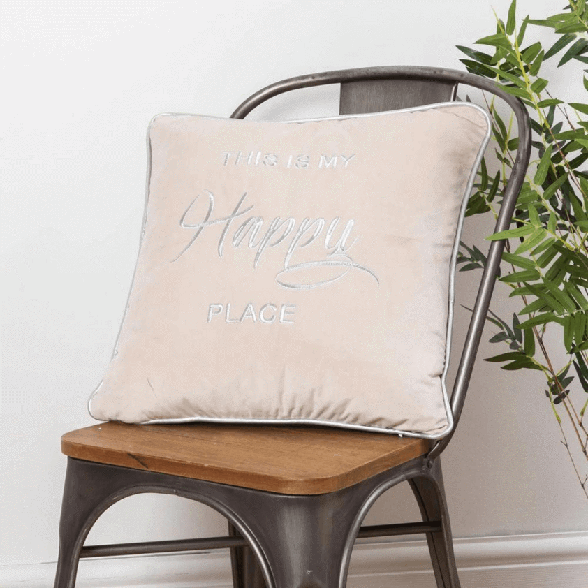 Beige/Ivory Velvet Cushions