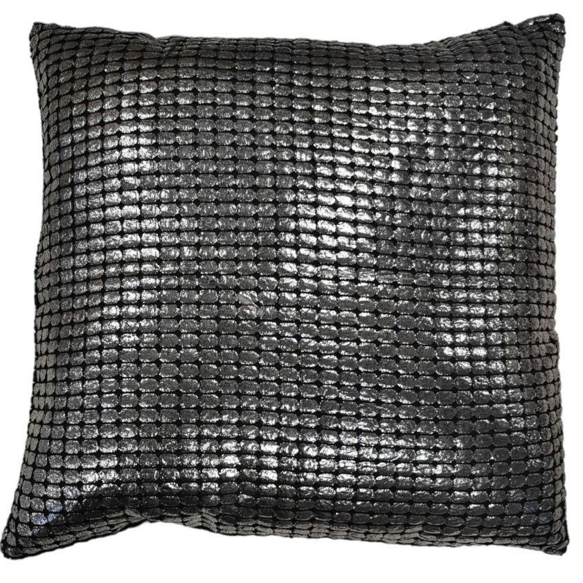 Black- Silver Metallic Cushion Cover