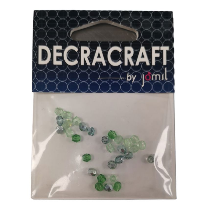 Green Facetted Glass Beads - 4mm