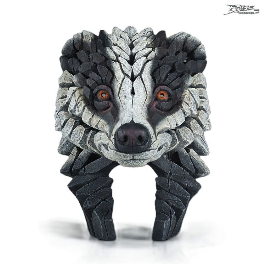 Matt Buckley Edge Badger Bust Sculpture – Handcrafted Wildlife Art