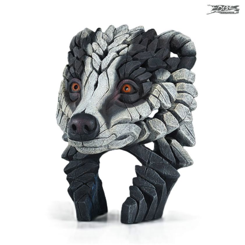 Matt Buckley Edge Badger Bust Sculpture – Handcrafted Wildlife Art