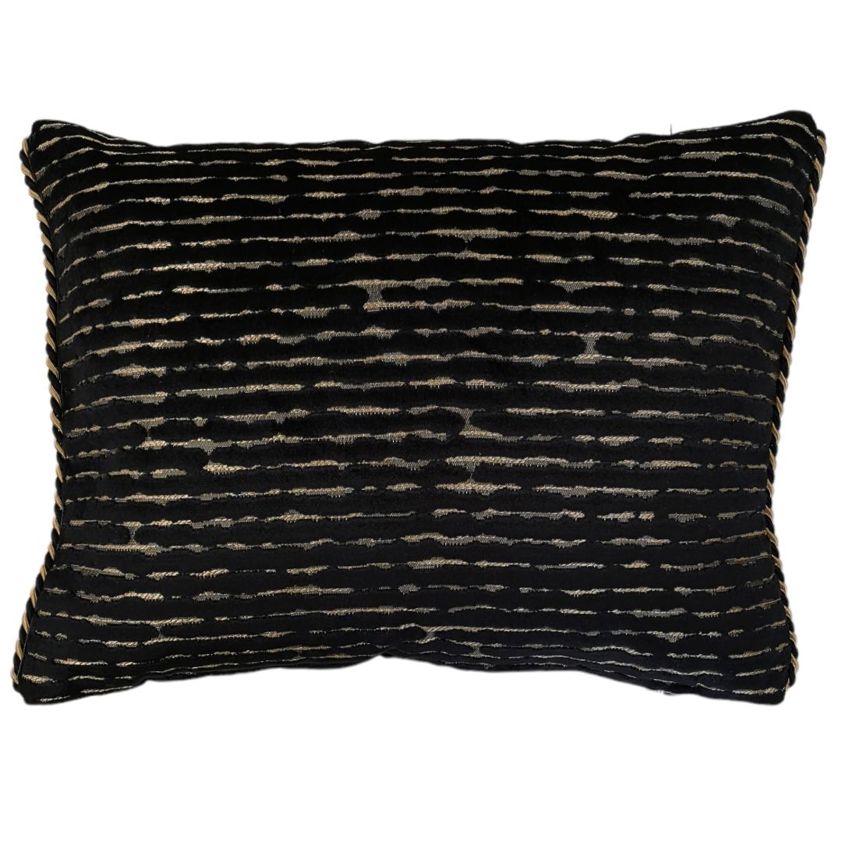 Oblong With Black Zircon Raven Velvet Cushions