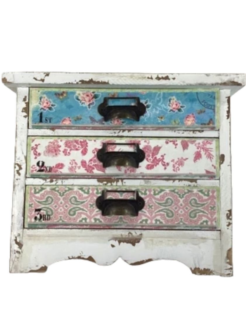 Medium Vintage Storage Box - 3 Drawer