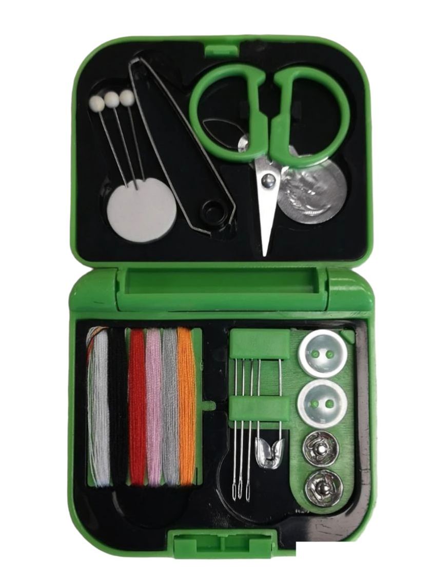 Green Travel Size Sewing Kit