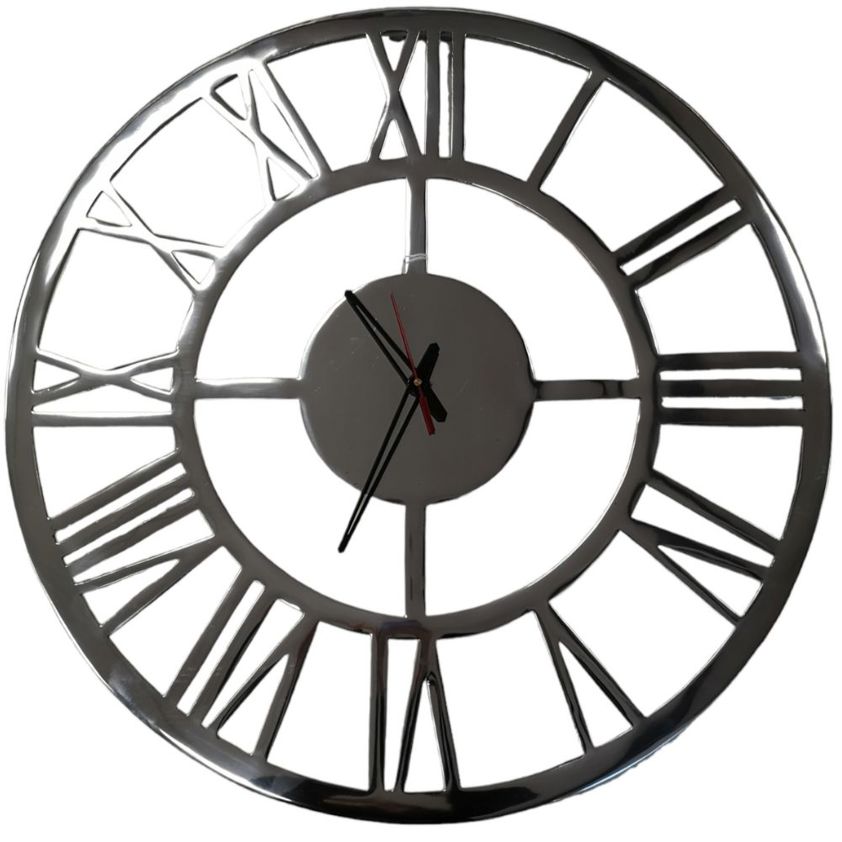 Circle Silver Clock