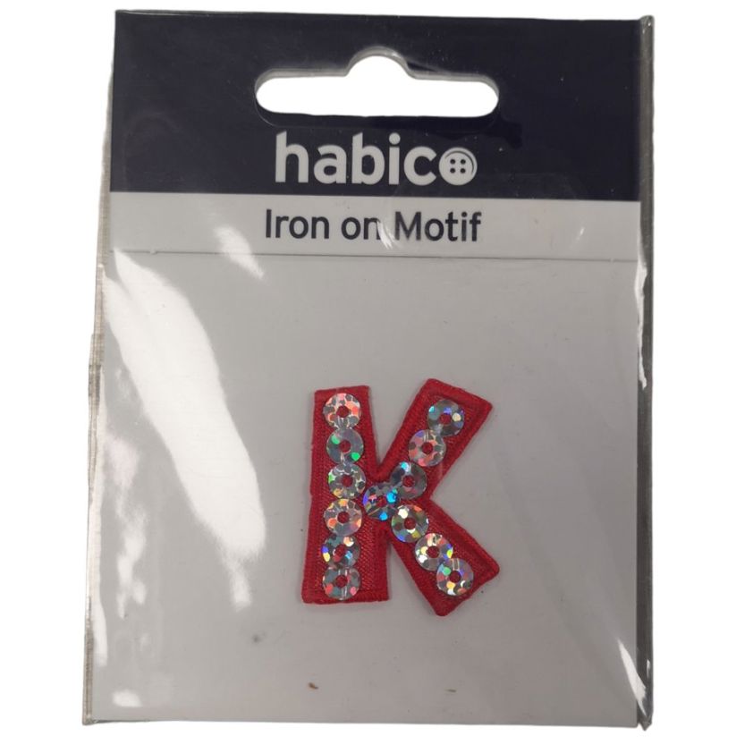Red - K Iron On Motifs (Letters)