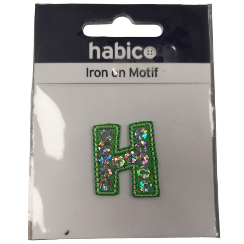 Green - H Iron On Motifs (Letters)