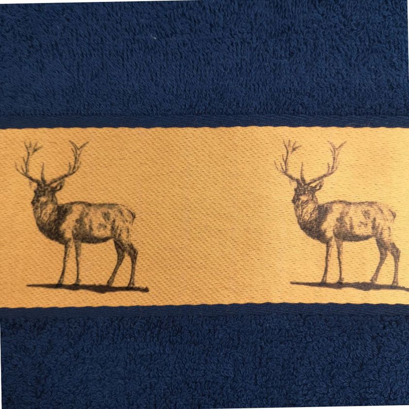 Stag Kitchen Tea Towels With Embroidered Boarder