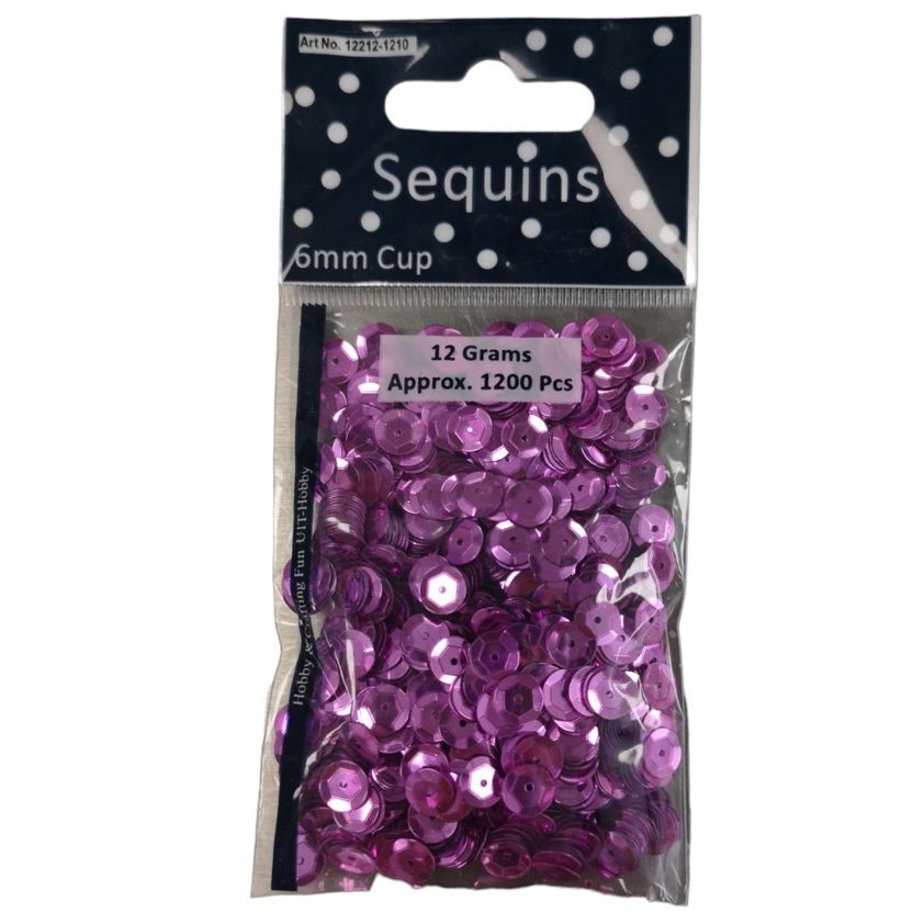 Pink Sequin Cups - 6mm