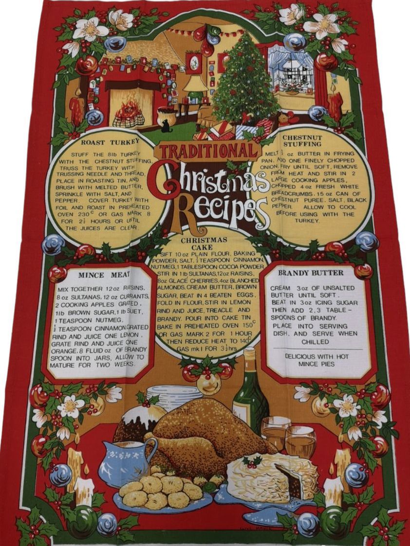 Christmas Recipes Tea Towel