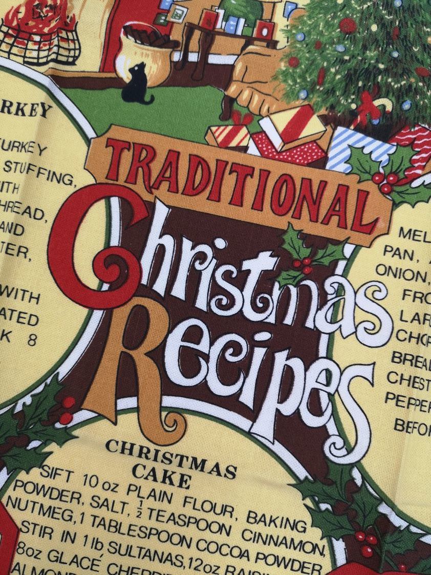 Christmas Recipes Tea Towel