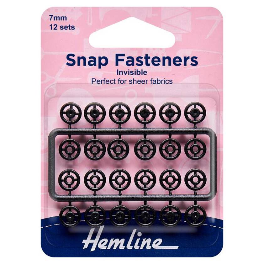 Black Plastic Snap Fasteners (7mm)