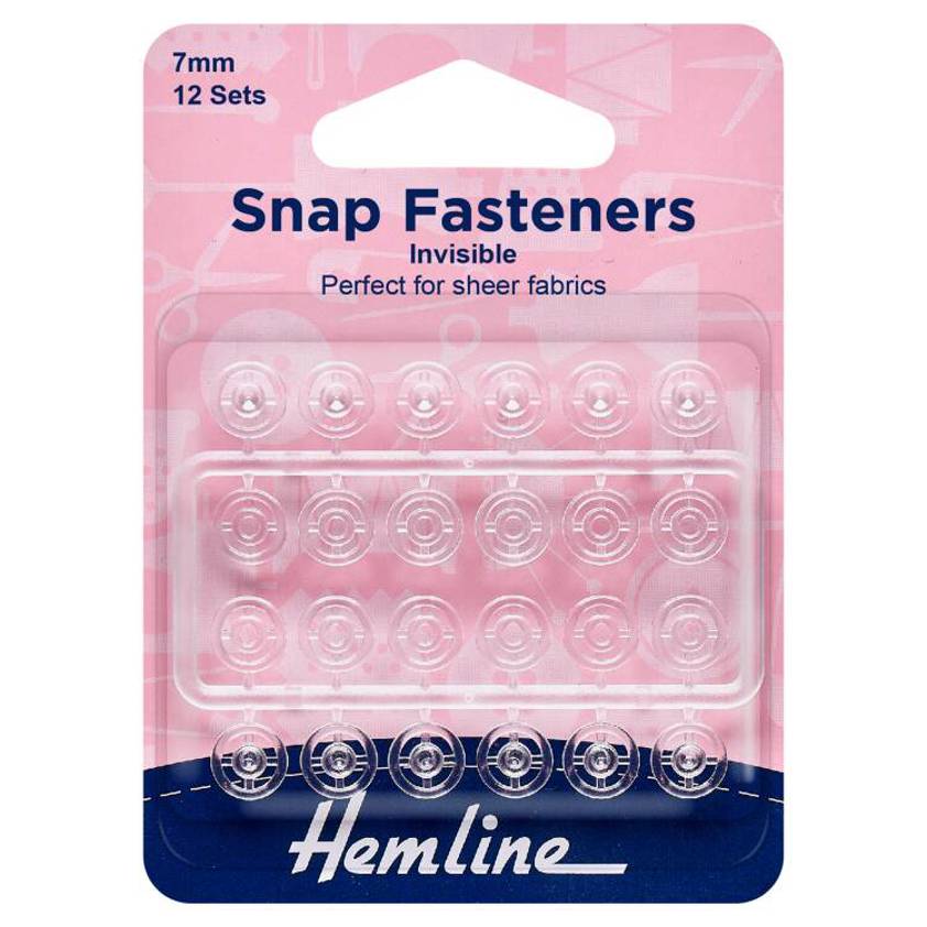 Clear / Transparent Plastic Snap Fasteners (7mm)
