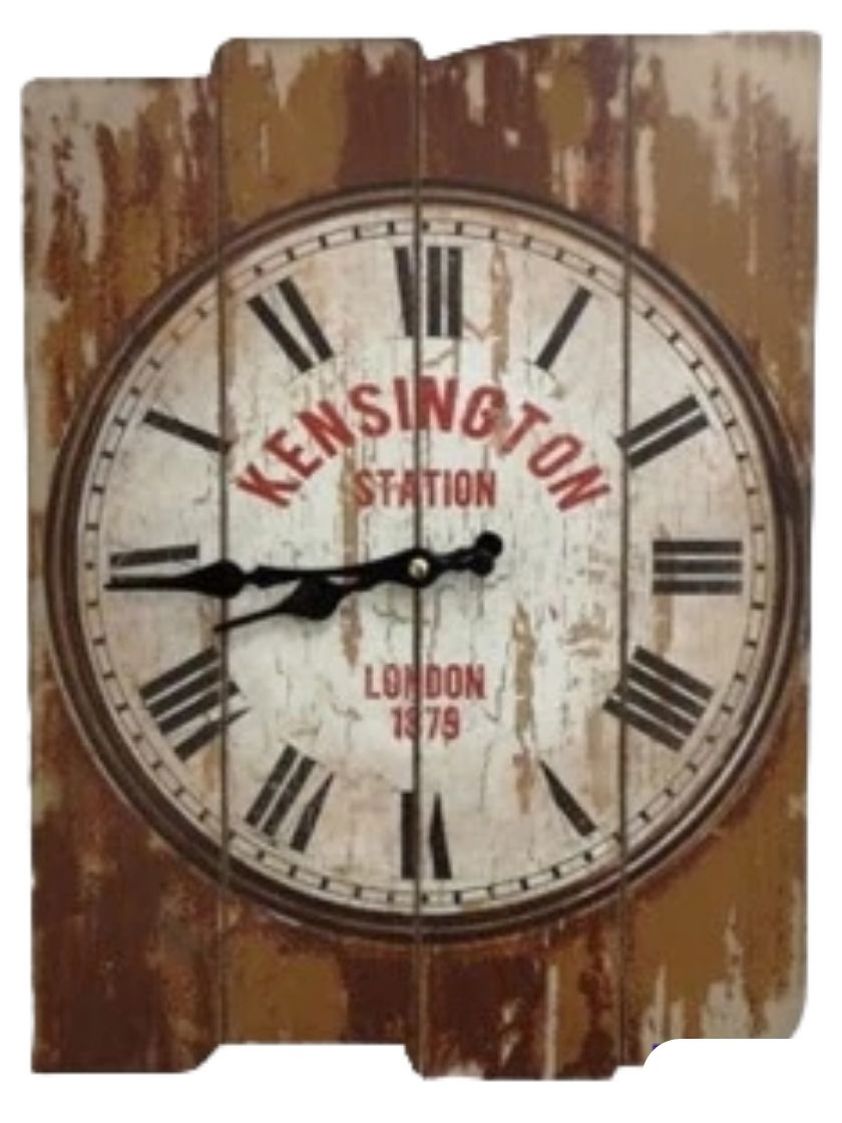 Vintage Rectangular Clock - Kensington Station