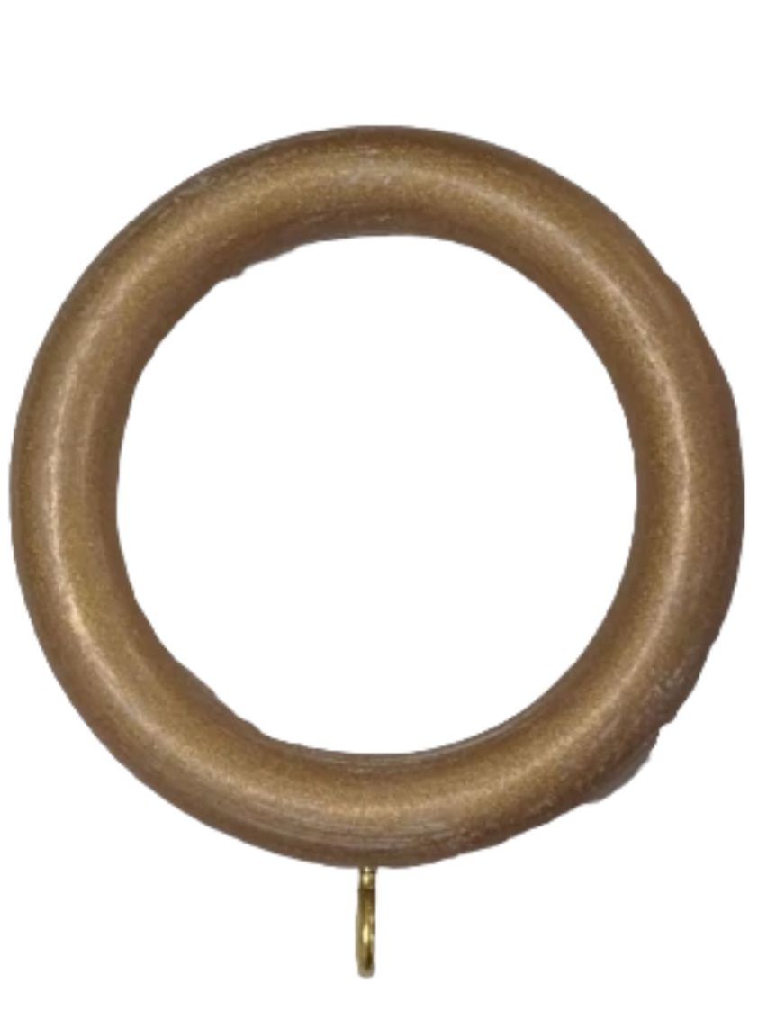 Wood Curtain Rings - 4 Pack - Cream/Gold - 35MM