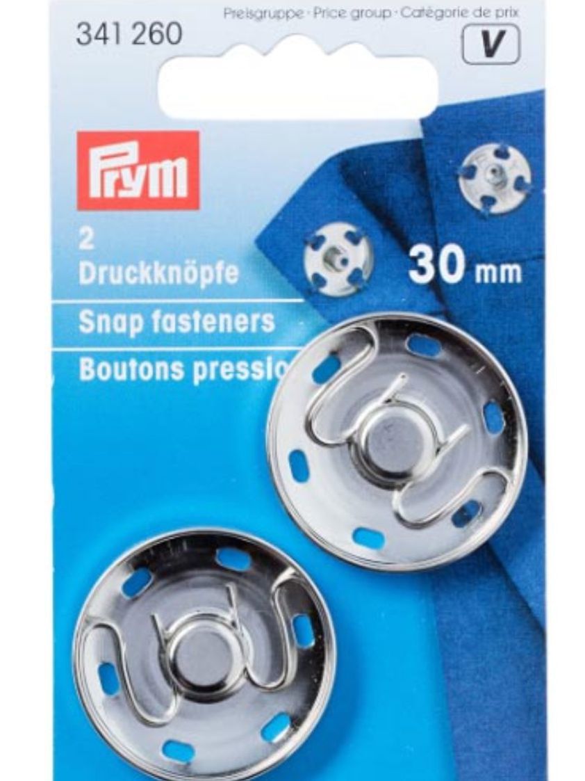 Silver Snap Fasteners (30mm)