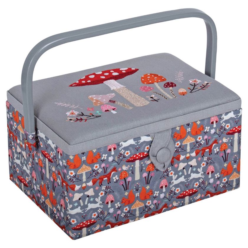 Sewing Box | Woodland Toadstool With Embroidered Lid